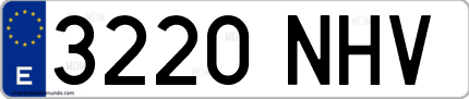 Ejemplo de matrícula de coche ordinaria 3220 NHV