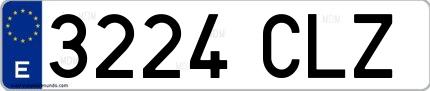 Ejemplo de matrícula española 3224 CLZ