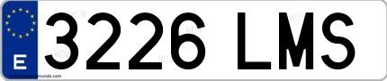 Ejemplo de matrícula española 3226 LMS