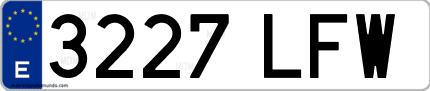 Ejemplo de matrícula de coche ordinaria 3227 LFW