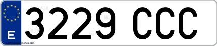 Ejemplo de matrícula española 3229 CCC