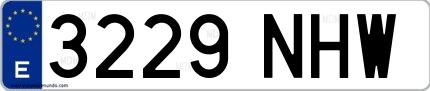 Ejemplo de matrícula española 3229 NHW