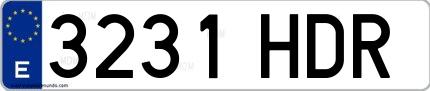 Ejemplo de matrícula española 3231 HDR