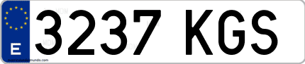 Ejemplo de matrícula de coche ordinaria 3237 KGS