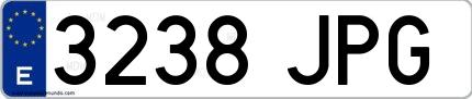 Ejemplo de matrícula española 3238 JPG
