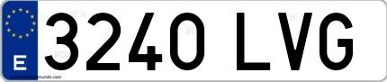 Ejemplo de matrícula española 3240 LVG