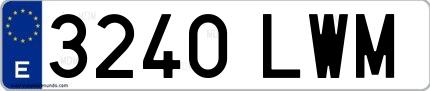 Ejemplo de matrícula española 3240 LWM