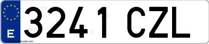 Ejemplo de matrícula española 3241 CZL