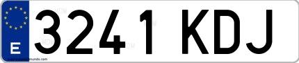 Ejemplo de matrícula española 3241 KDJ
