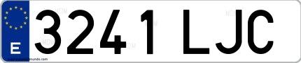 Ejemplo de matrícula española 3241 LJC