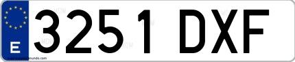Ejemplo de matrícula española 3251 DXF