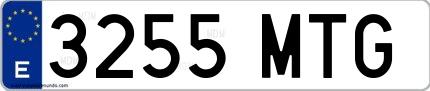 Ejemplo de matrícula española 3255 MTG
