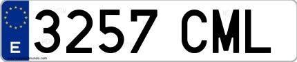 Ejemplo de matrícula española 3257 CML