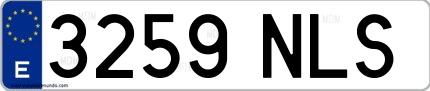 Ejemplo de matrícula española 3259 NLS