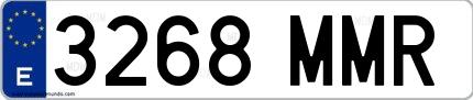 Ejemplo de matrícula española 3268 MMR
