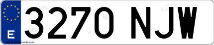 Ejemplo de matrícula española 3270 NJW