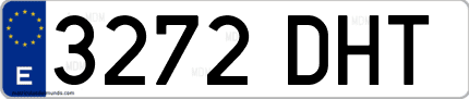 Ejemplo de matrícula de coche ordinaria 3272 DHT