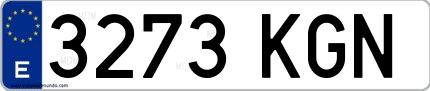 Ejemplo de matrícula española 3273 KGN