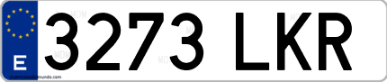 Ejemplo de matrícula de coche ordinaria 3273 LKR