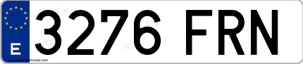 Ejemplo de matrícula de coche ordinaria 3276 FRN