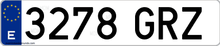 Ejemplo de matrícula de coche ordinaria 3278 GRZ