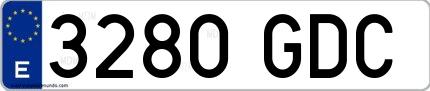 Ejemplo de matrícula española 3280 GDC
