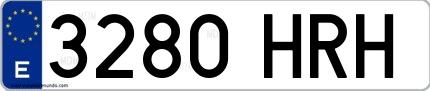 Ejemplo de matrícula española 3280 HRH