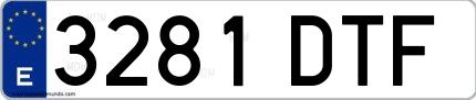 Ejemplo de matrícula española 3281 DTF