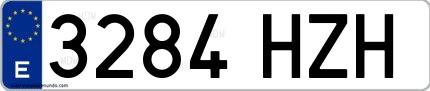 Ejemplo de matrícula española 3284 HZH