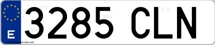 Ejemplo de matrícula española 3285 CLN
