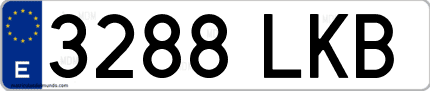 Ejemplo de matrícula de coche ordinaria 3288 LKB