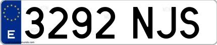 Ejemplo de matrícula española 3292 NJS