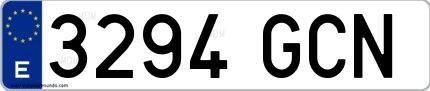 Ejemplo de matrícula española 3294 GCN