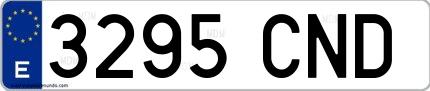 Ejemplo de matrícula española 3295 CND