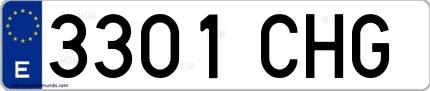 Ejemplo de matrícula española 3301 CHG