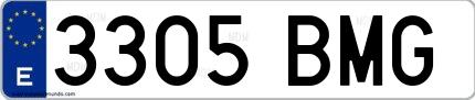 Ejemplo de matrícula española 3305 BMG