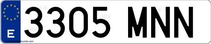 Ejemplo de matrícula española 3305 MNN