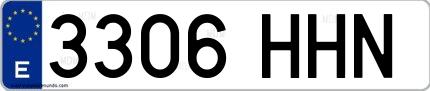 Ejemplo de matrícula española 3306 HHN