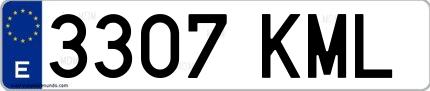 Ejemplo de matrícula española 3307 KML