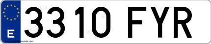 Ejemplo de matrícula española 3310 FYR
