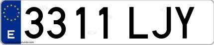 Ejemplo de matrícula española 3311 LJY