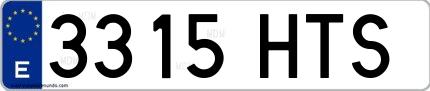 Ejemplo de matrícula española 3315 HTS