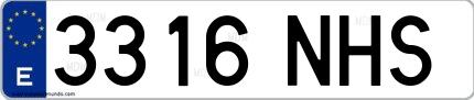 Ejemplo de matrícula española 3316 NHS