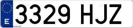 Ejemplo de matrícula española 3329 HJZ