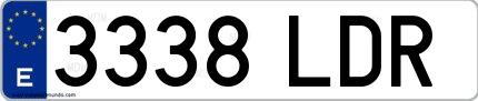 Ejemplo de matrícula española 3338 LDR