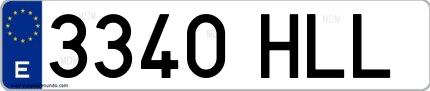 Ejemplo de matrícula española 3340 HLL