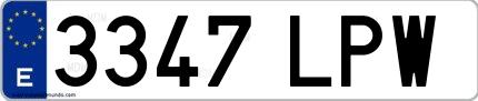 Ejemplo de matrícula española 3347 LPW