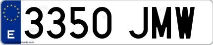 Ejemplo de matrícula española 3350 JMW
