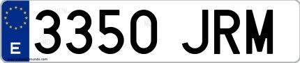 Ejemplo de matrícula española 3350 JRM