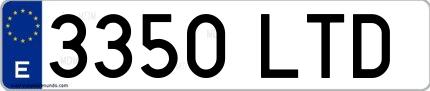 Ejemplo de matrícula española 3350 LTD